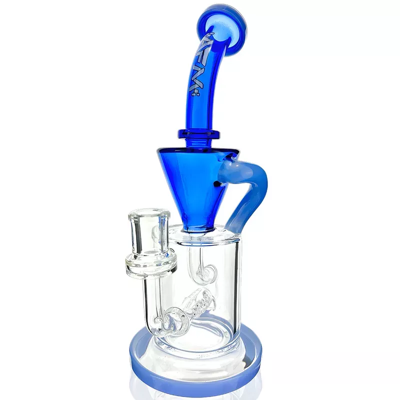 10.5″ AFM Glass Drain Recycler Double Color Inline Dab Rig