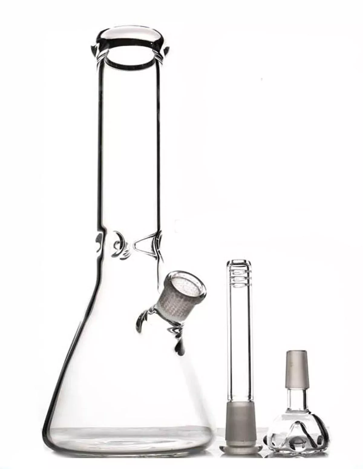 10" Beaker Simple Glass Bong with Striaght Neck