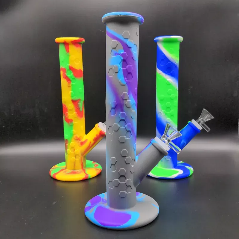 10 ” Silicone Bumble Straight Tube Waterpipe