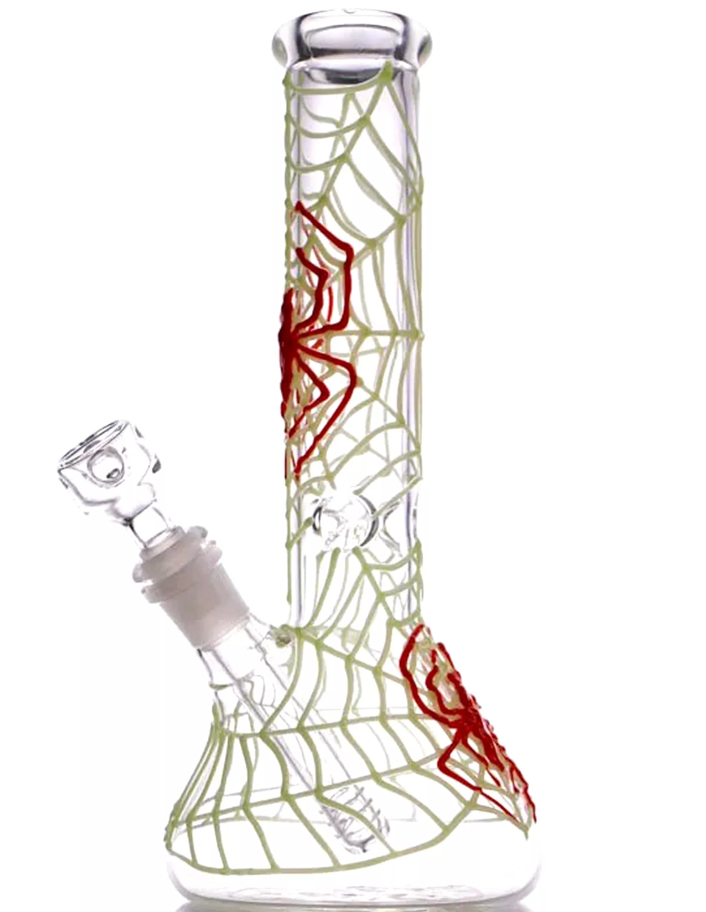 10" Spider Glow in the Dark Glass Water Pipe