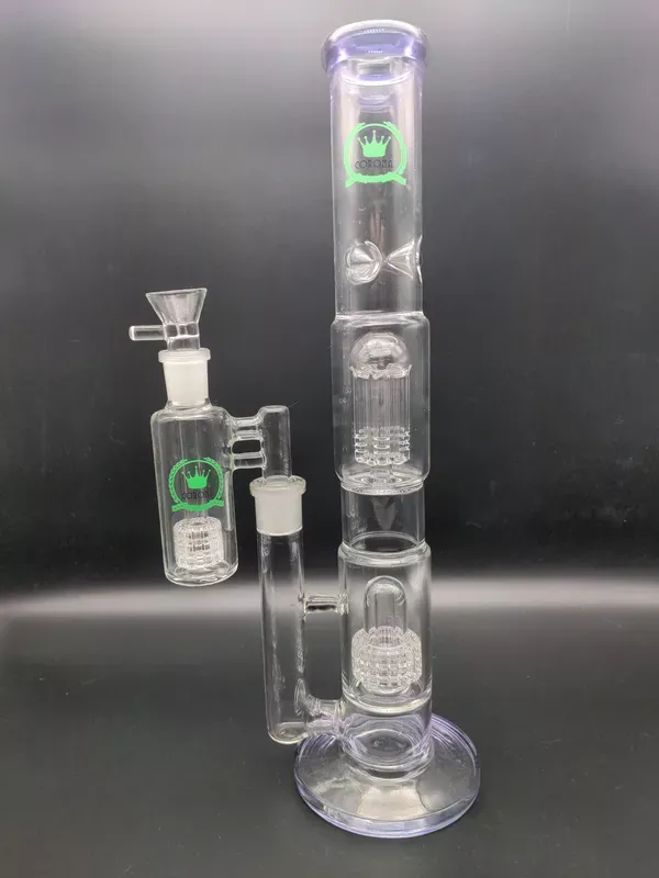 15.5 ” Double Chamber Corona Bong w/ Ash Catcher