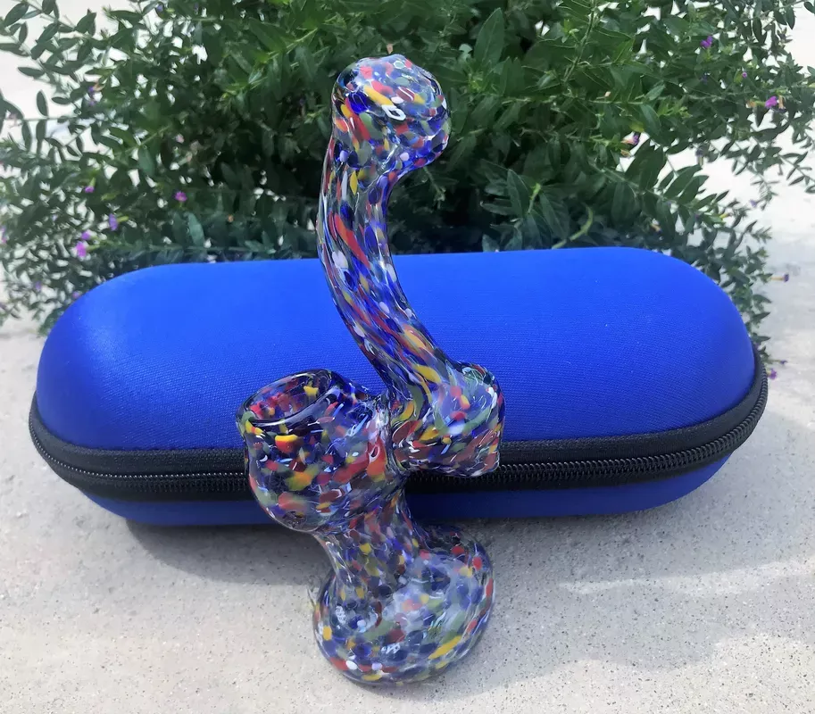 6" Bubbler Multi Color Zipper Padded Hard Case - Blue