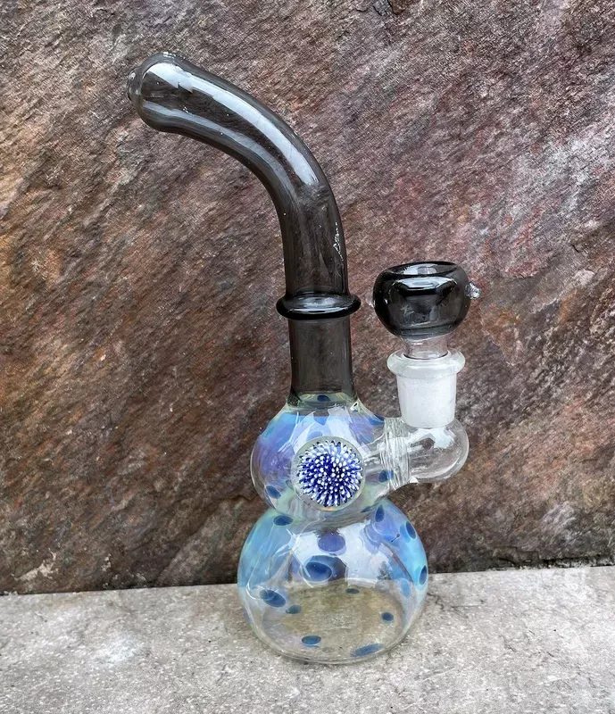 7" Thick Fumed Glass Bubbler w/Implosion - Party Time
