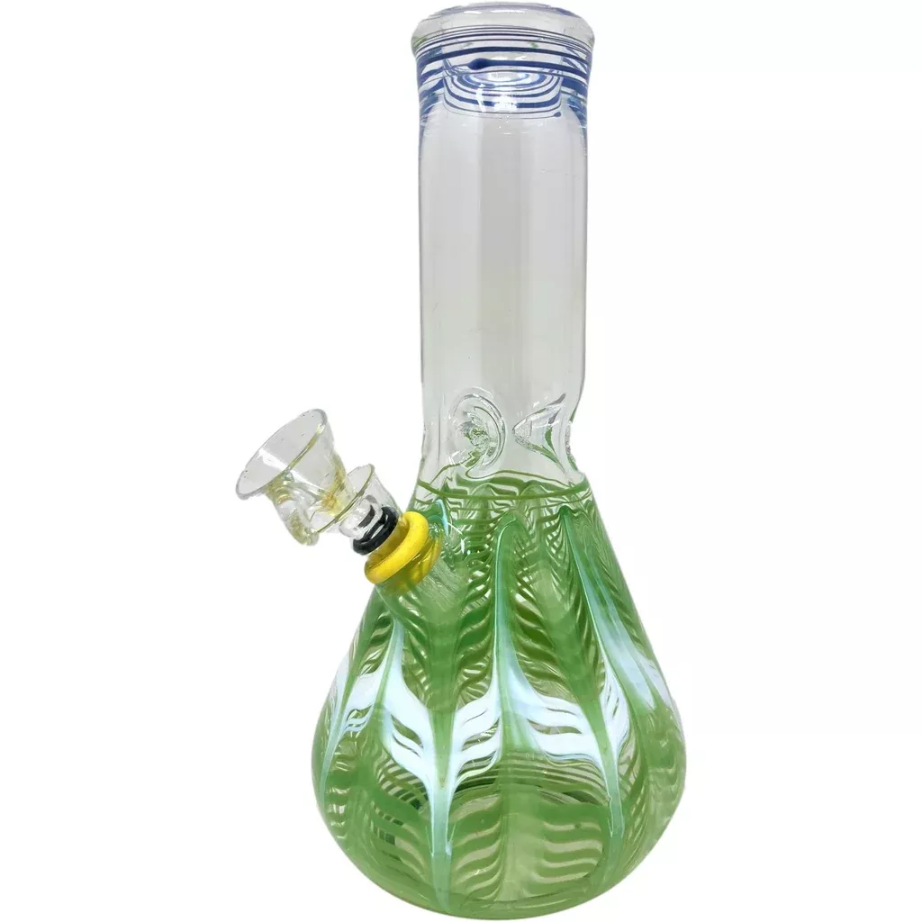 8" Raked Glass Beaker Bong