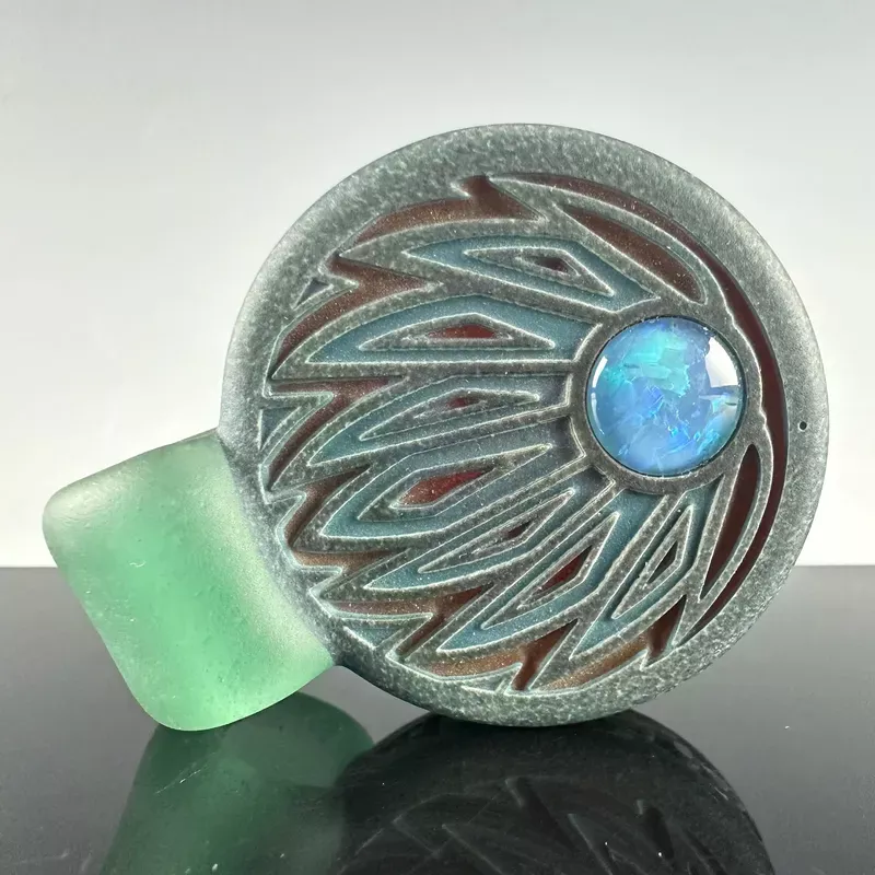 “Agave ” Sandblasted Pendant by GlassMaze