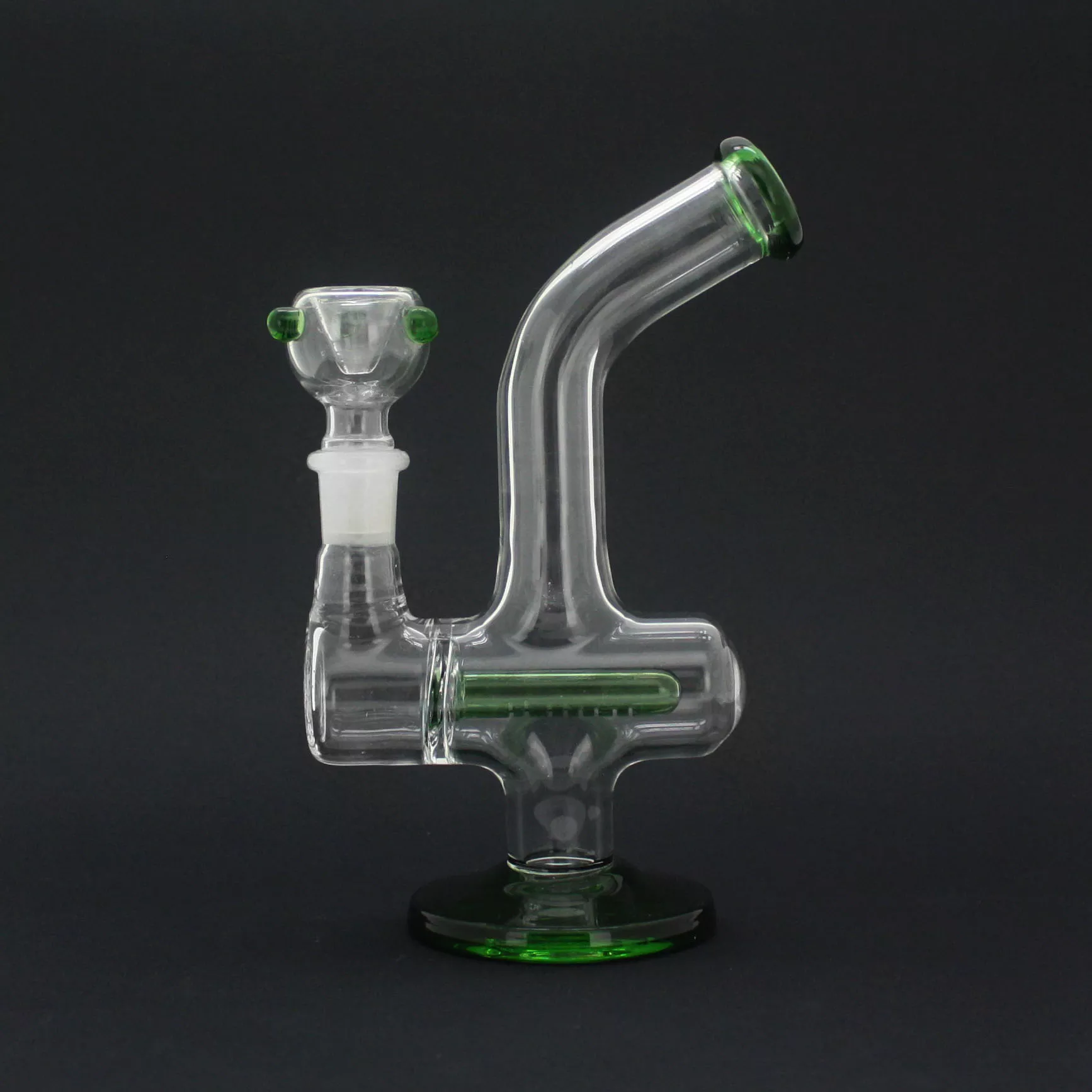 Bent Glass in Glass Water Pipe with Inline Perc