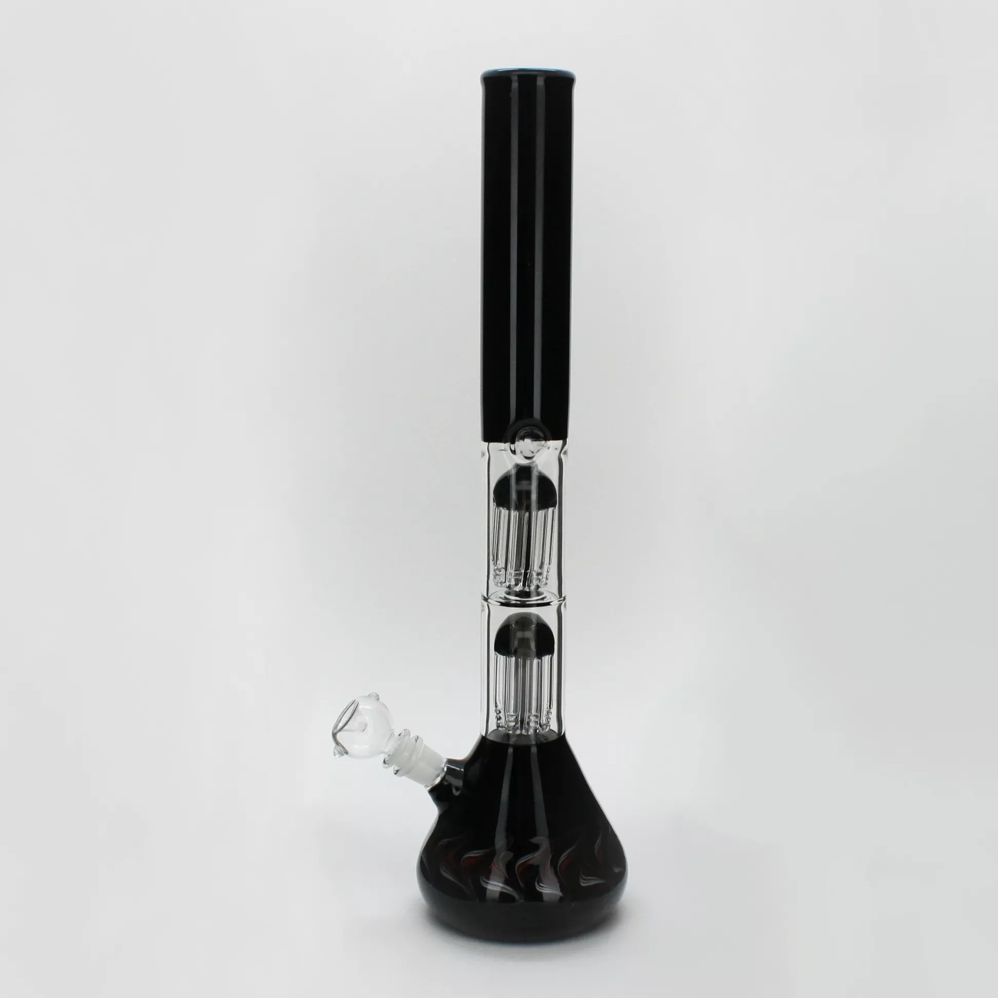 Black, Double Perc Water Pipe