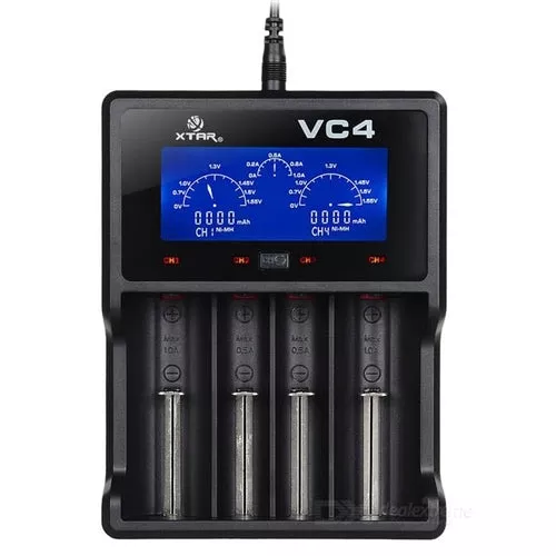 [CLEARANCE] Xtar VC4 4-slot Smart Charger with LCD Screen
