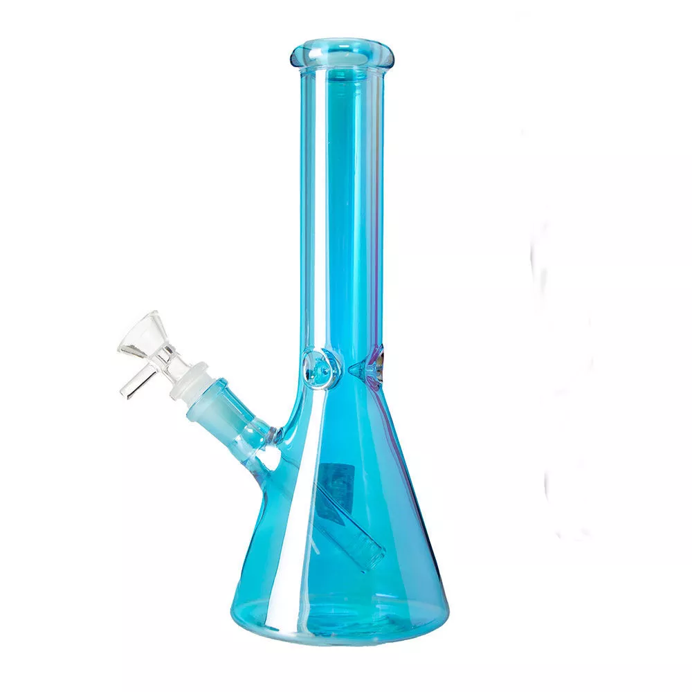 Glossy Glow 9.75" Glass Beaker Bong