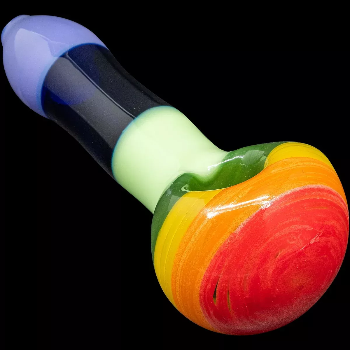 "Hard Candy" Rainbow Colored Spoon Glass Pipe