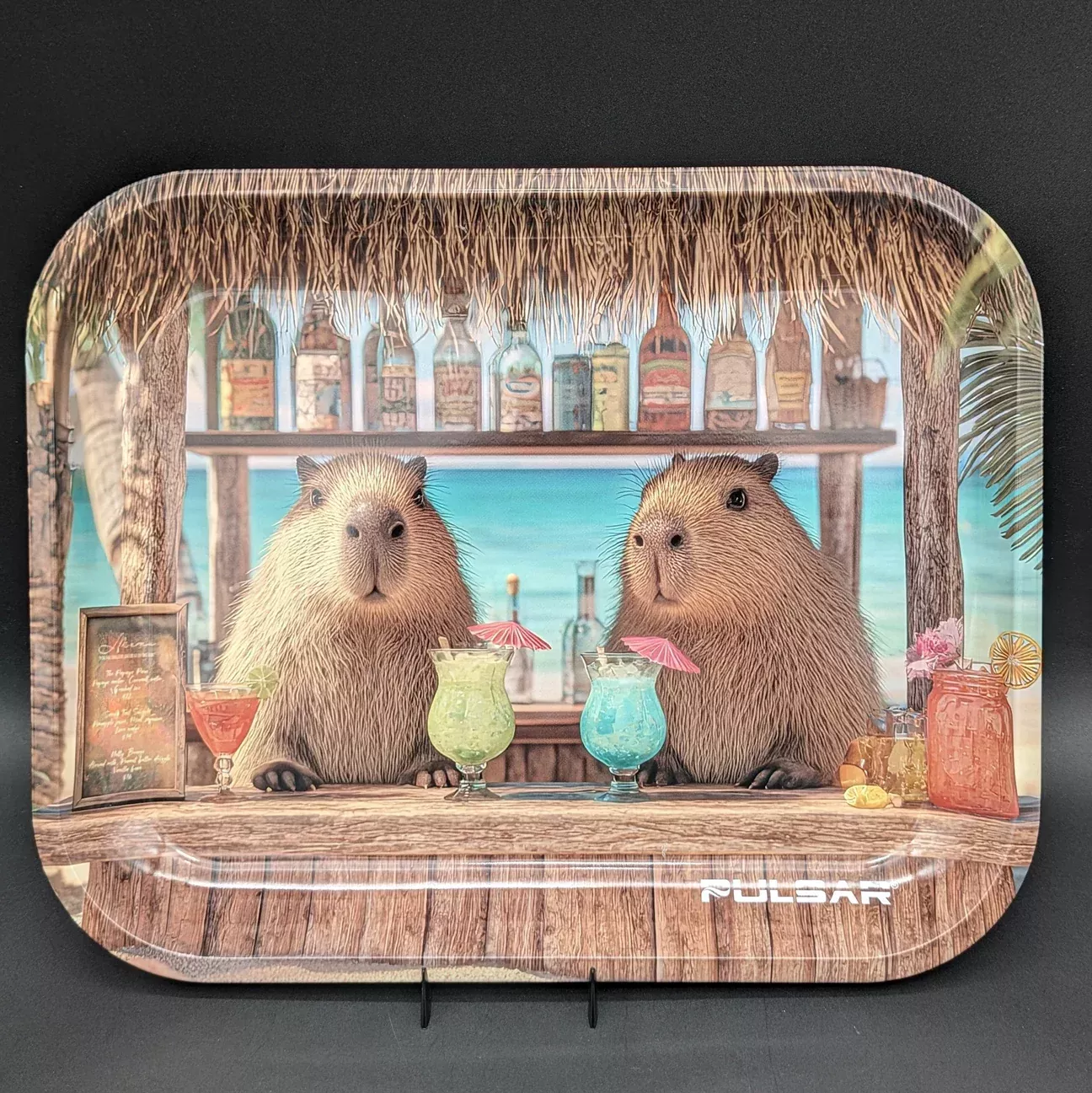 PULSAR LARGE METAL ROLLING TRAY | CAPYBARA CABANA | 13"X11"