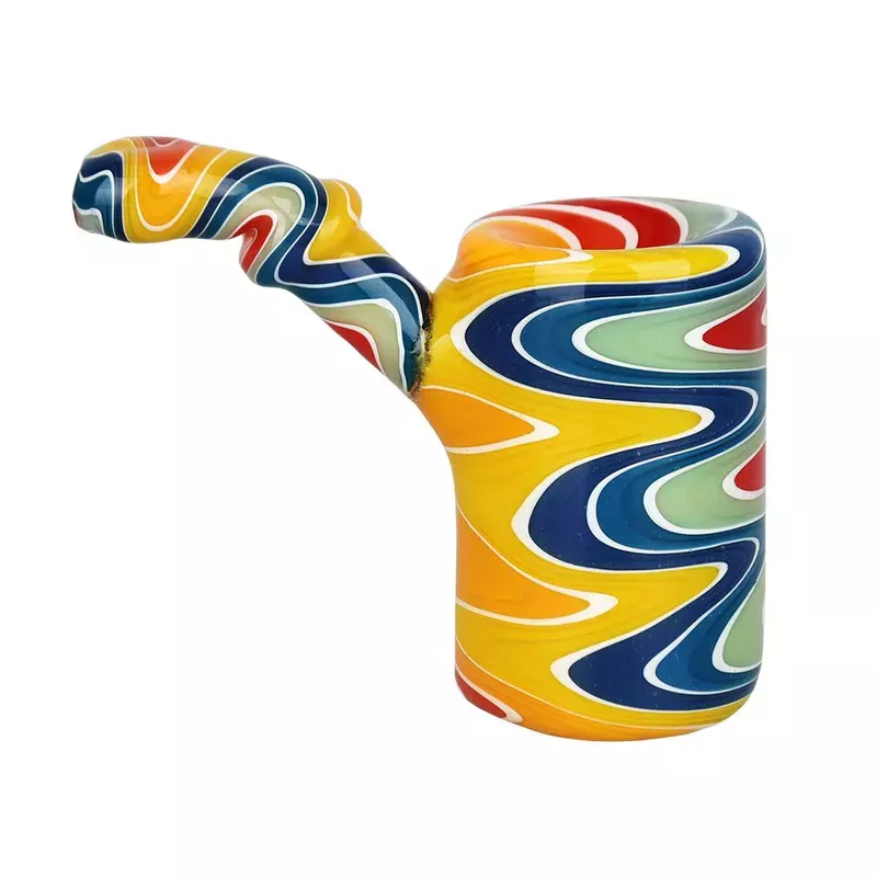 *Rainbow Wig Wag Glass Sherlock Pipe 3.25"