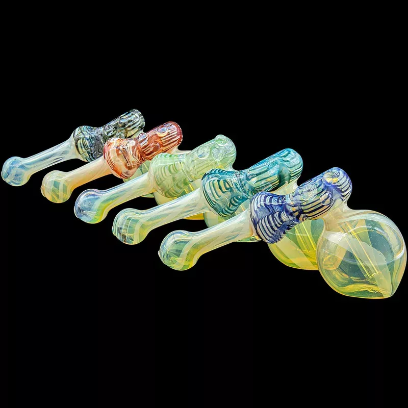 "Raked Hammer" Fumed Hammer Bubbler Pipe (Various Colors)