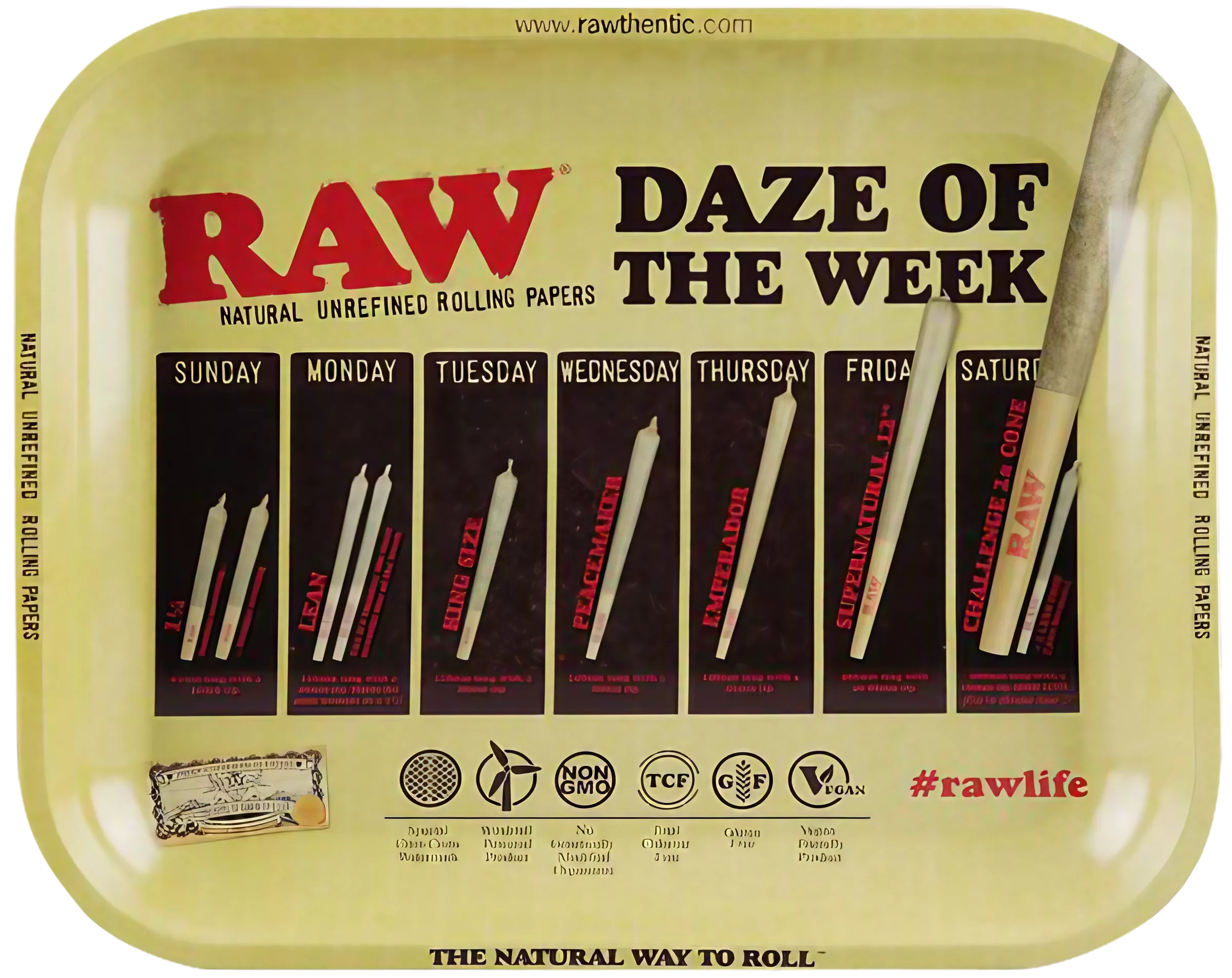 RAW Daze Of The Week Rolling Tray