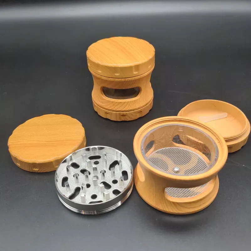 Resin Faux Wood Grinder w/ View Window | 4pc | 2.5 “