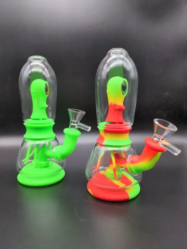 Sacred Alien Silicone & Glass Water Pipe | 7 ” | 14mm