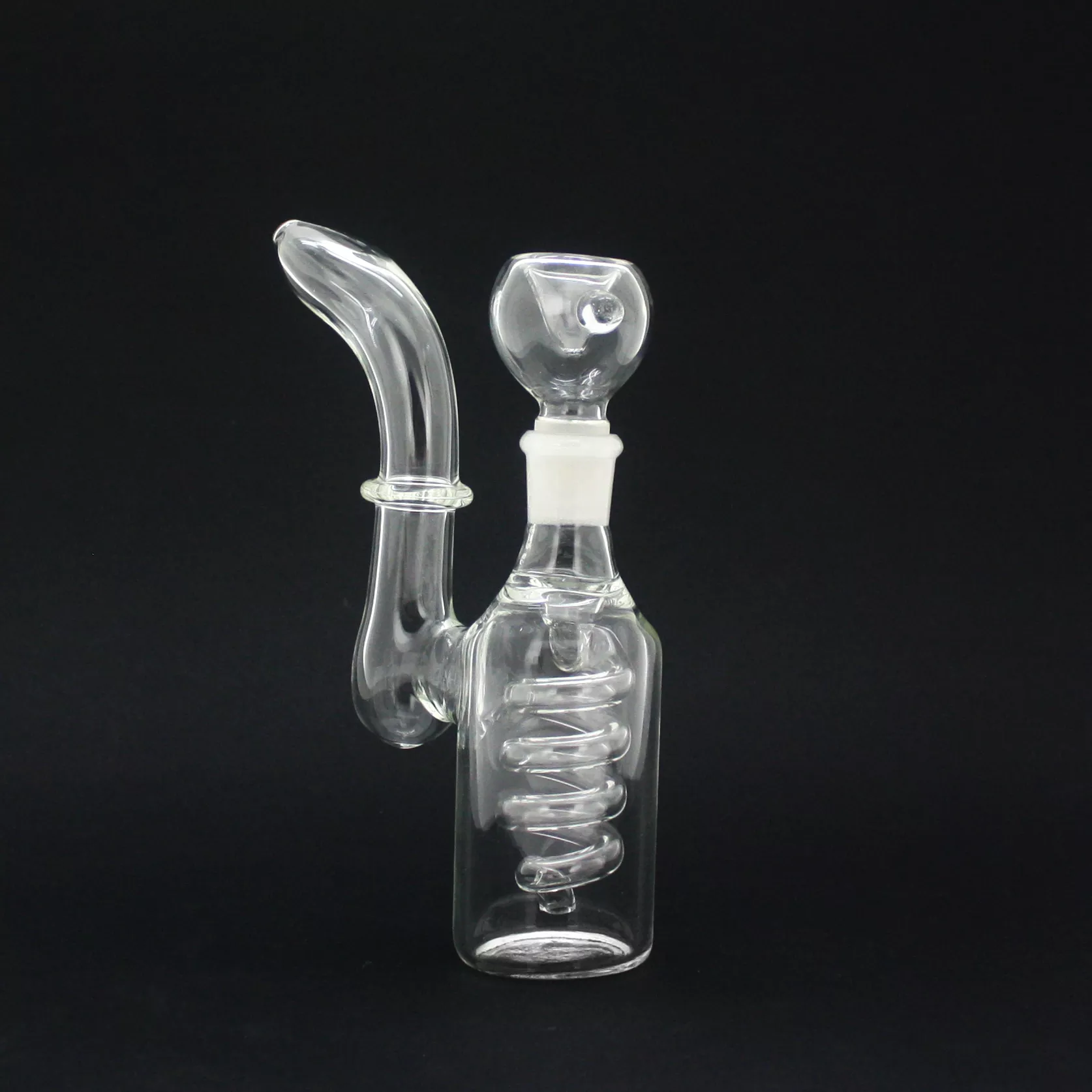 Spiral Perc Glass in Glass Water Pipe with Bowl – 7″
