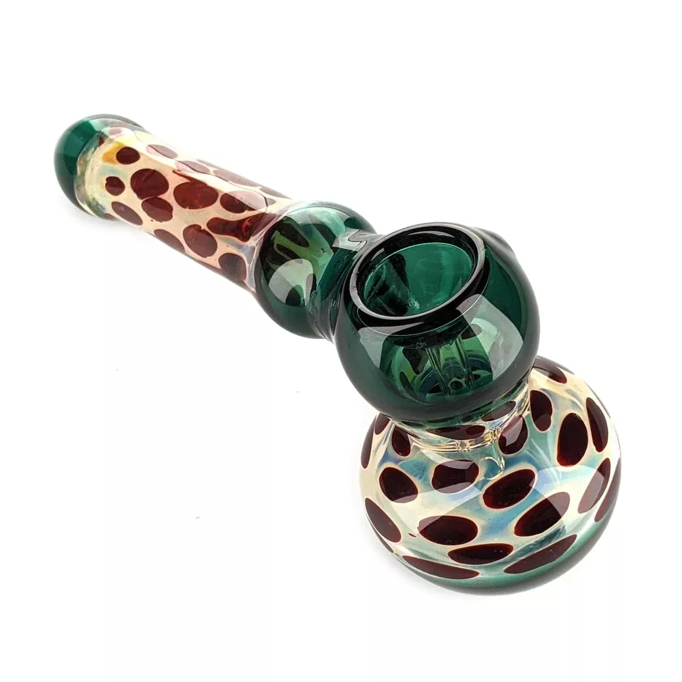 Spotted Duotone Hammer Bubbler Glass Water Pipe