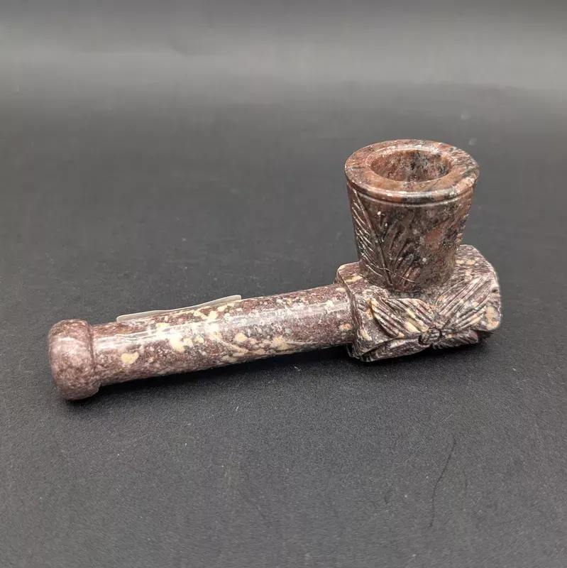 Straight Chimney Carved Stone Hand Pipe | 3.5 ” | Assorted Styles