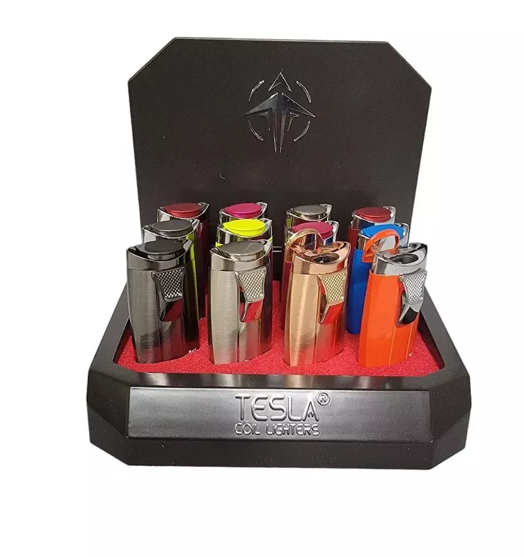 TESLA 2 TORCH PUSH UP CAP LIGHTER MODEL# 61608 (12CT DISPLAY)