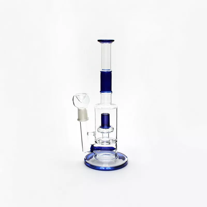 Tube Neck Water Pipe with Double Perc – 10″