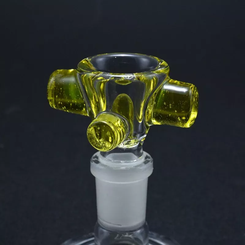 Zombie Hand 14mm Bowl w/ Color Accents – Transparent Yellow Opal
