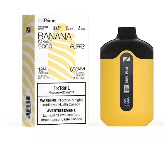 ZPrime Disposable Vape – 9000 Puffs – Banana
