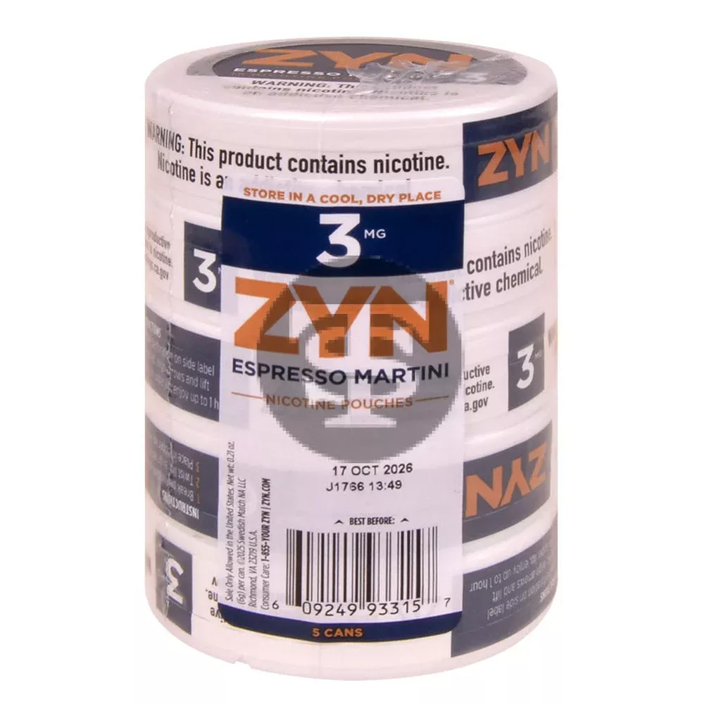 Zyn Nicotine pouches 3mg Espresso Martini, 5 cans