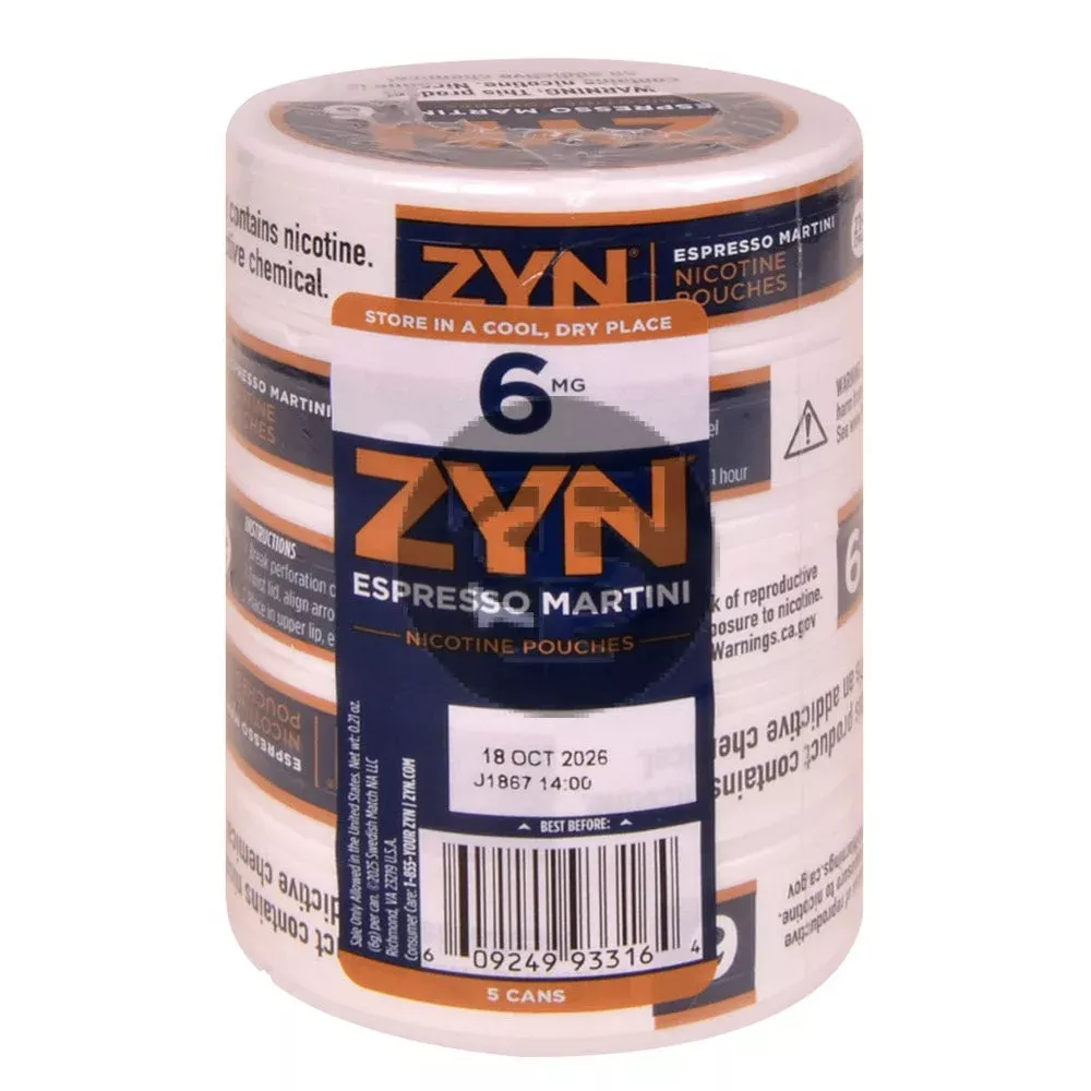 Zyn Nicotine pouches 6mg Espresso Martini, 5 cans