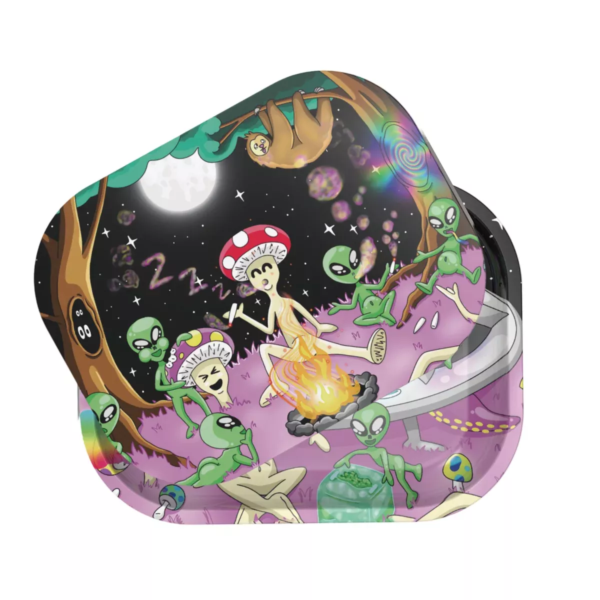 ZZZ’s Metal Rolling Tray With Lid -Intergalactic Trip by Bangerooo